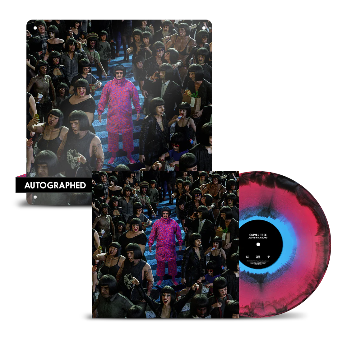 Alone In A Crowd Vinyl and Autographed Metal Sign