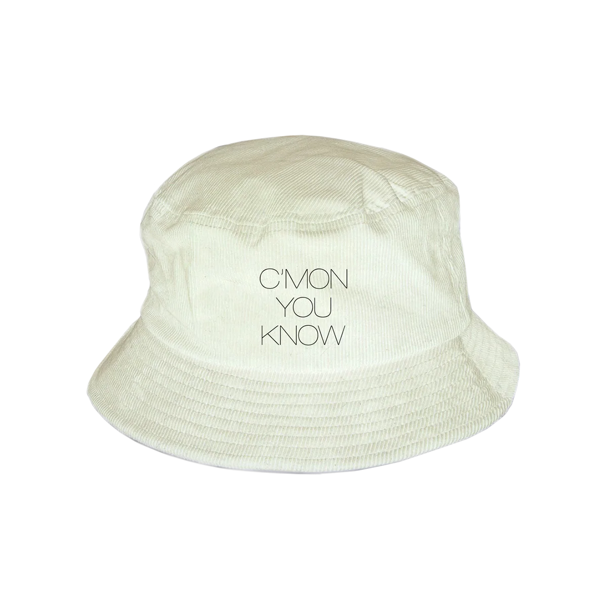 C’MON YOU KNOW Embroidered Bucket Hat White