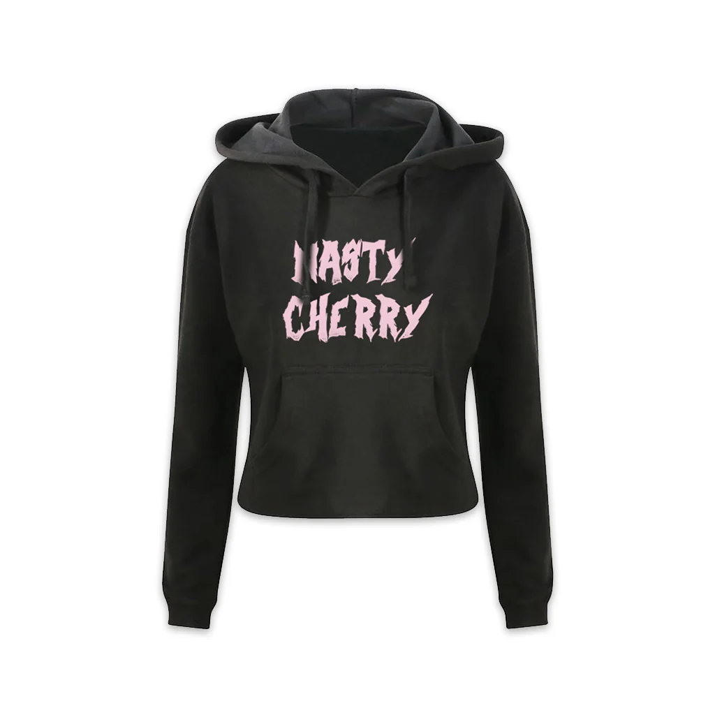 Cropped Logo Hoodie Black
