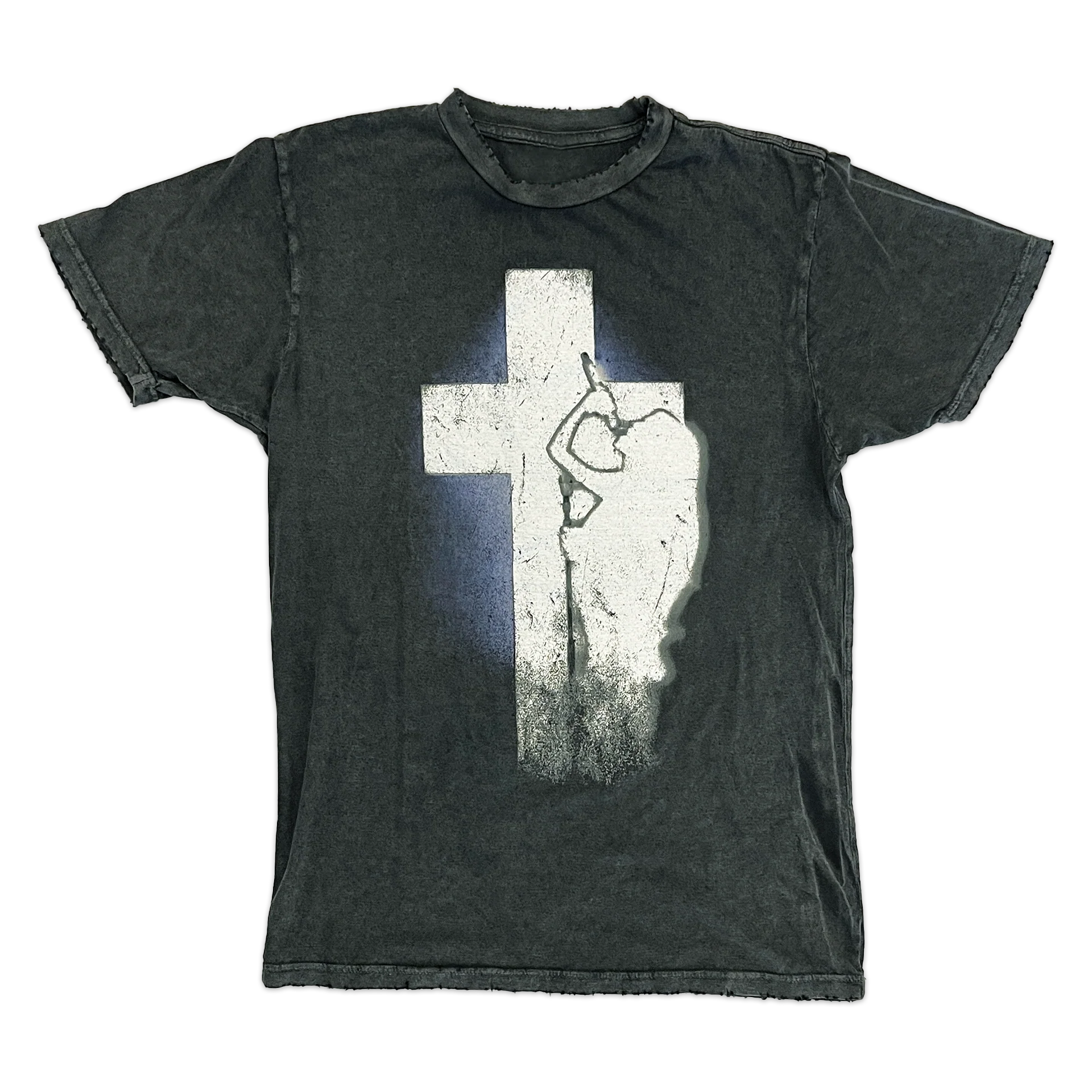 Crucifix Distressed Tee