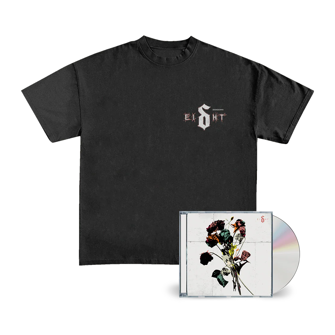 EI8HT - T-Shirt & CD with Signed Artcard