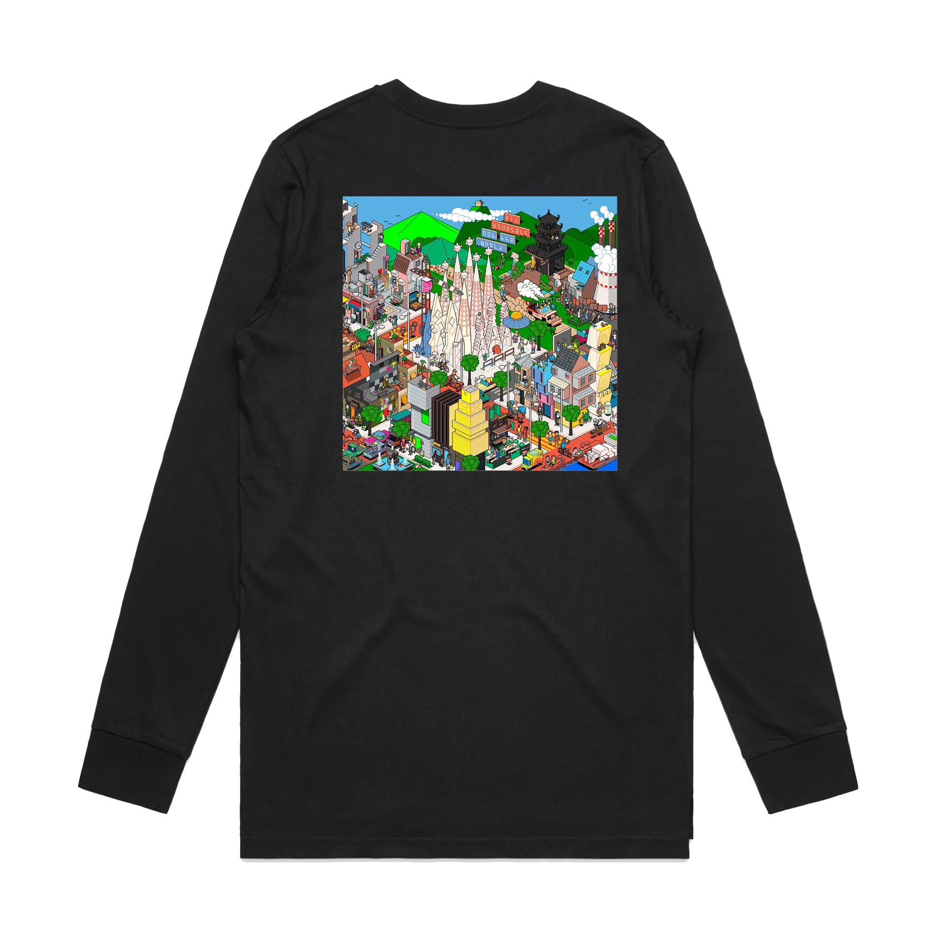Fix Yourself, Not The World Album Art Black Longsleeve - Image 2