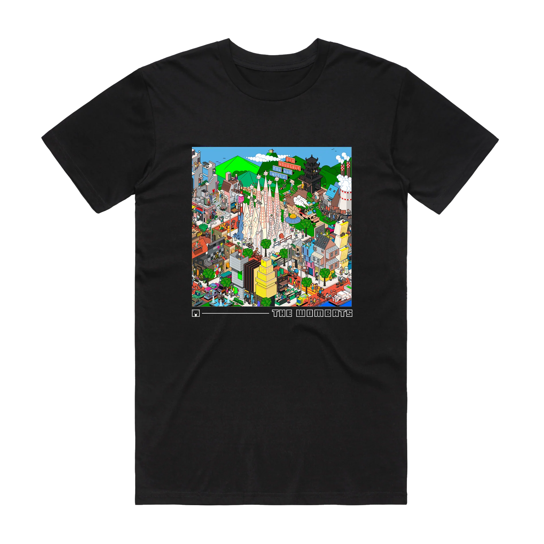 Fix Yourself, Not The World Album Art Black T-Shirt