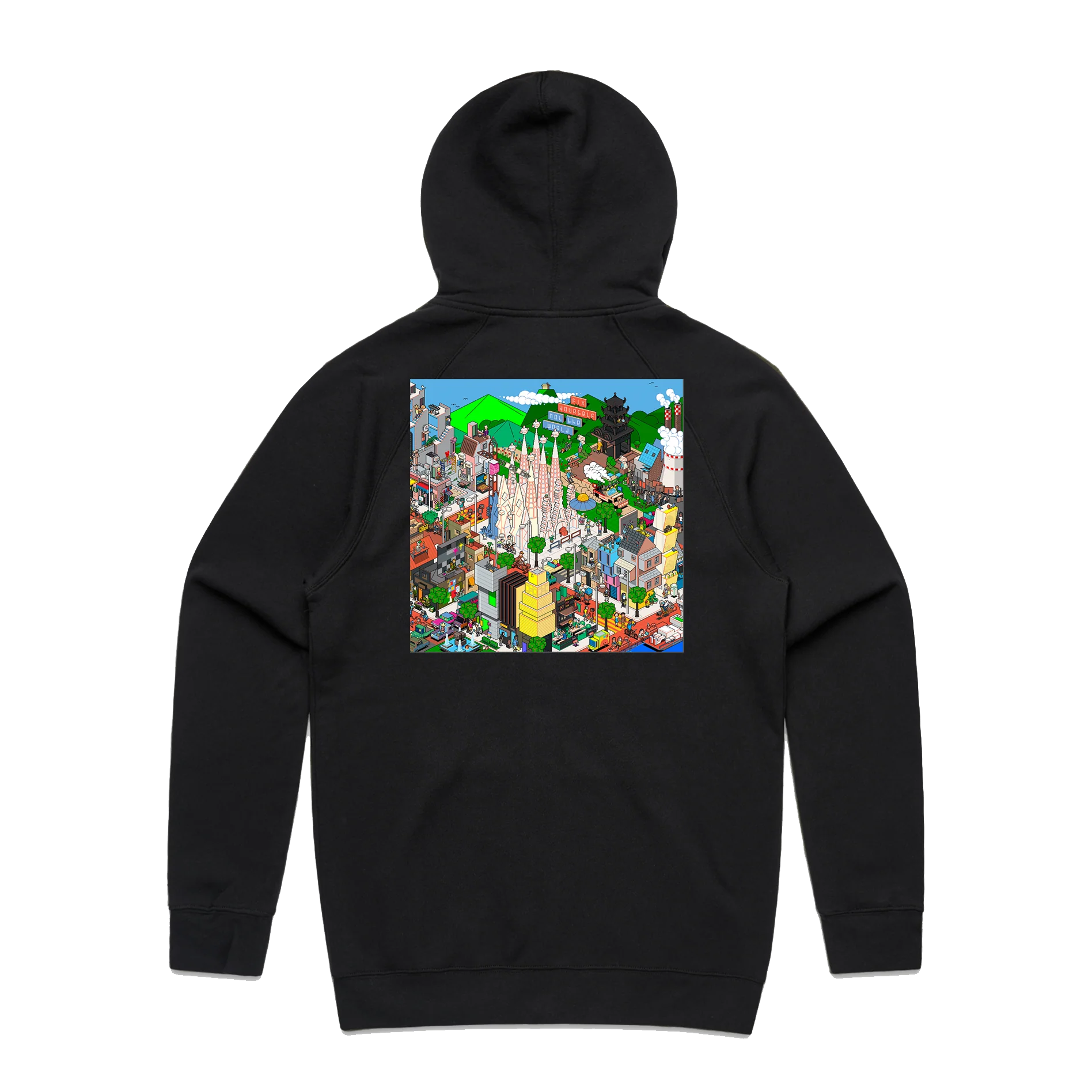 Fix Yourself, Not The World Album Art Hoodie Black - Image 2