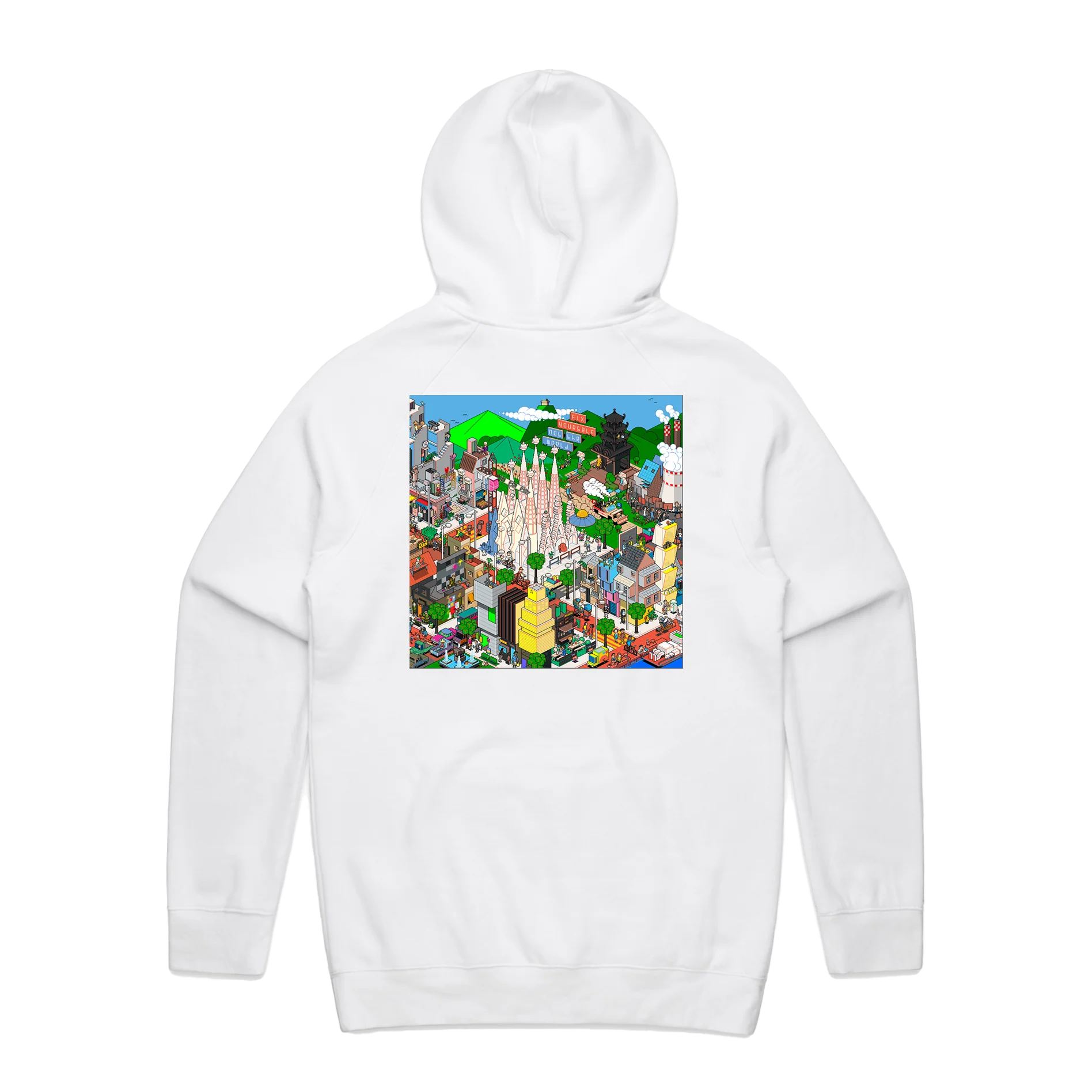 Fix Yourself, Not The World Album Art Hoodie White - Image 2