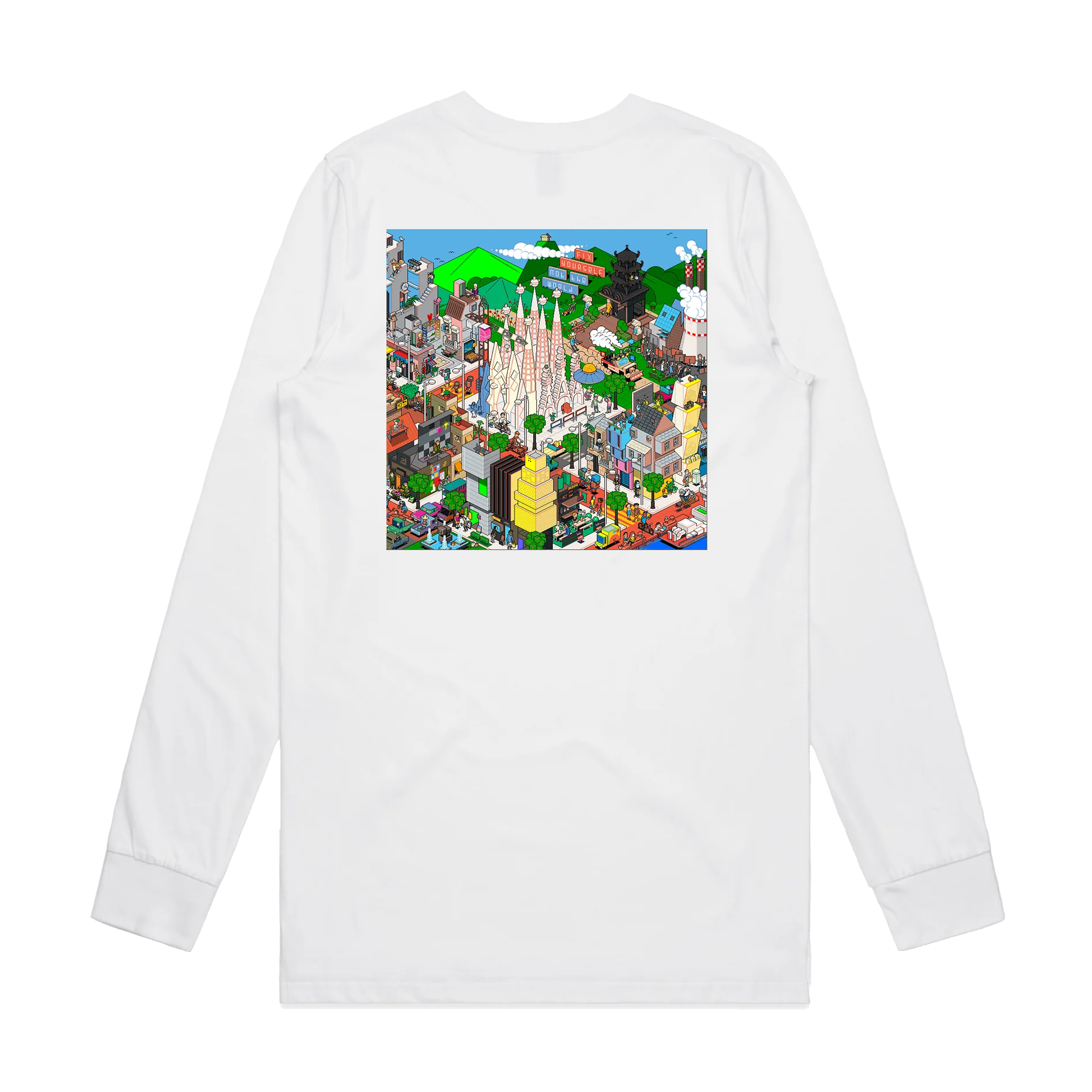 Fix Yourself, Not The World Album Art White Longsleeve - Image 2