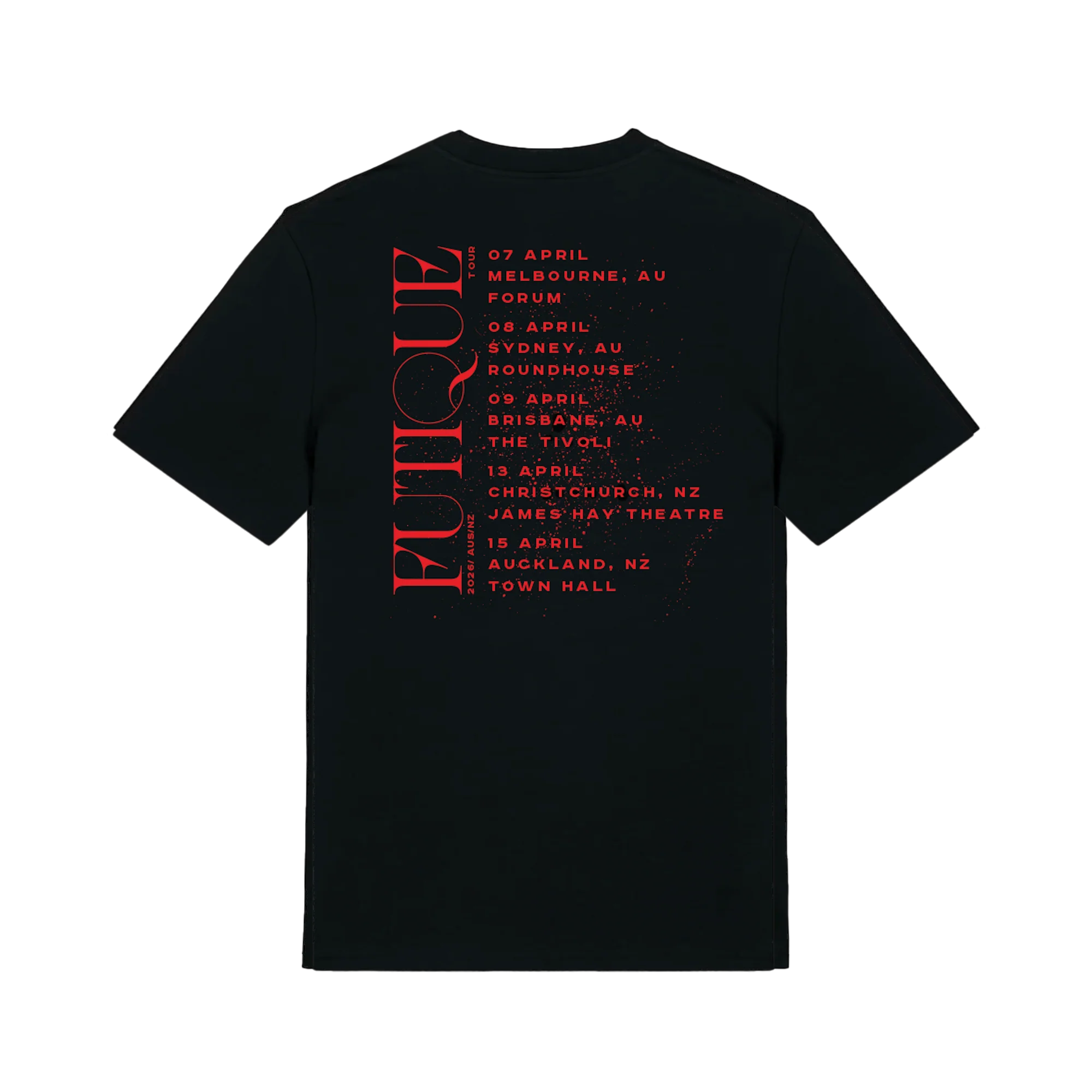 Futique Repeat Aus NZ 2026 Tour T-Shirt Black - Image 2