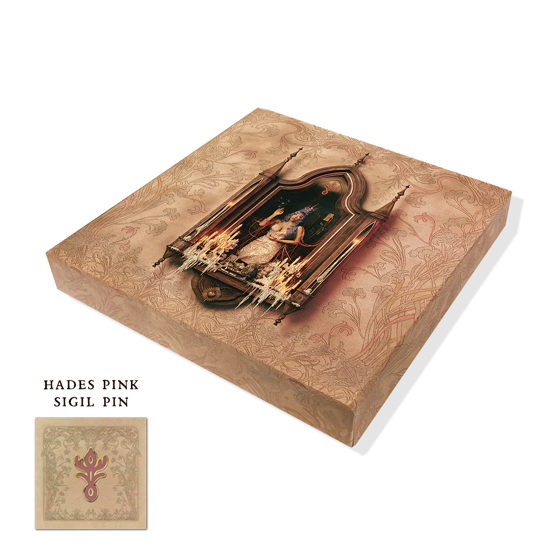 HADES Pink Sigil Enamel Pin + CD Box Set