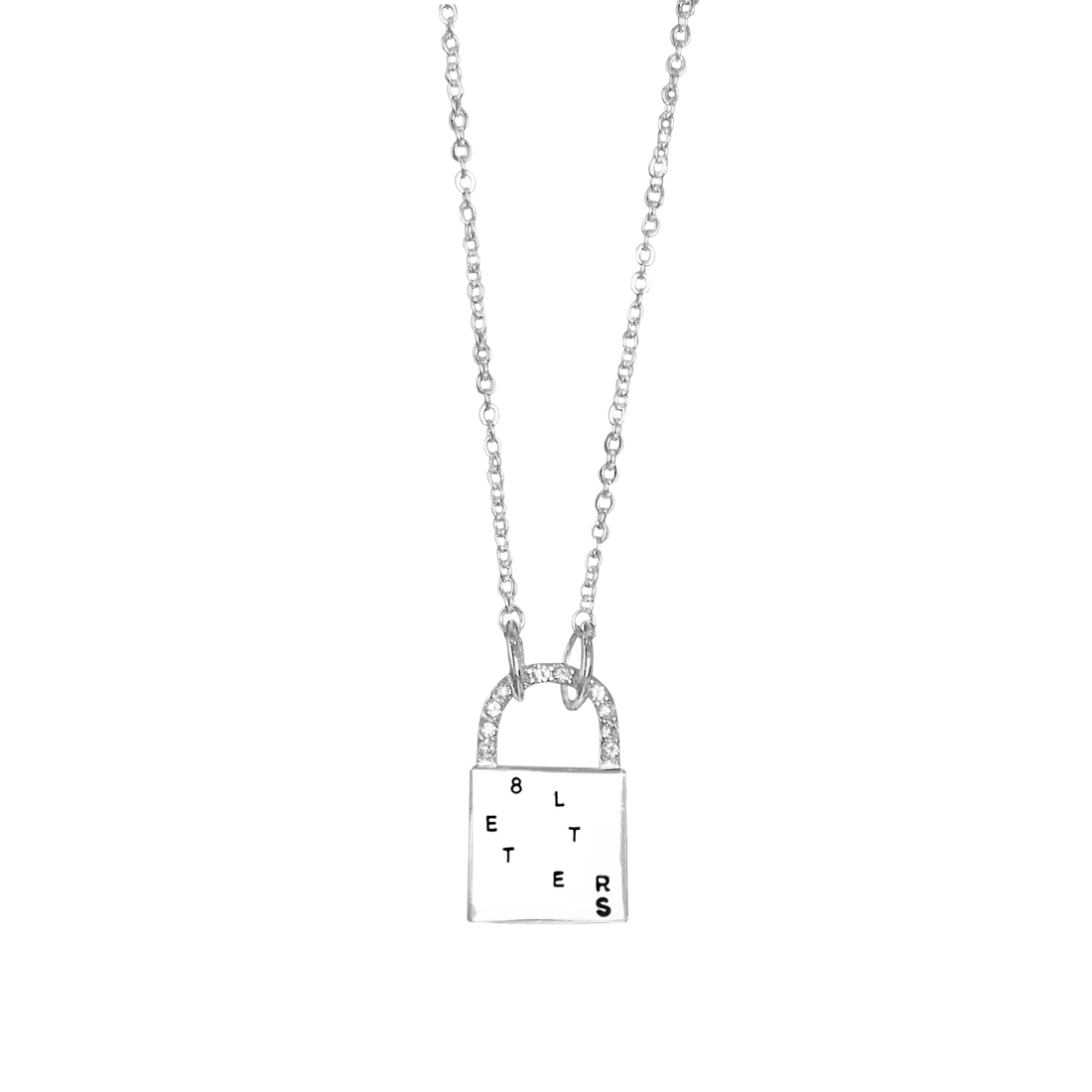 Initial Lock Silver Necklace - Image 2