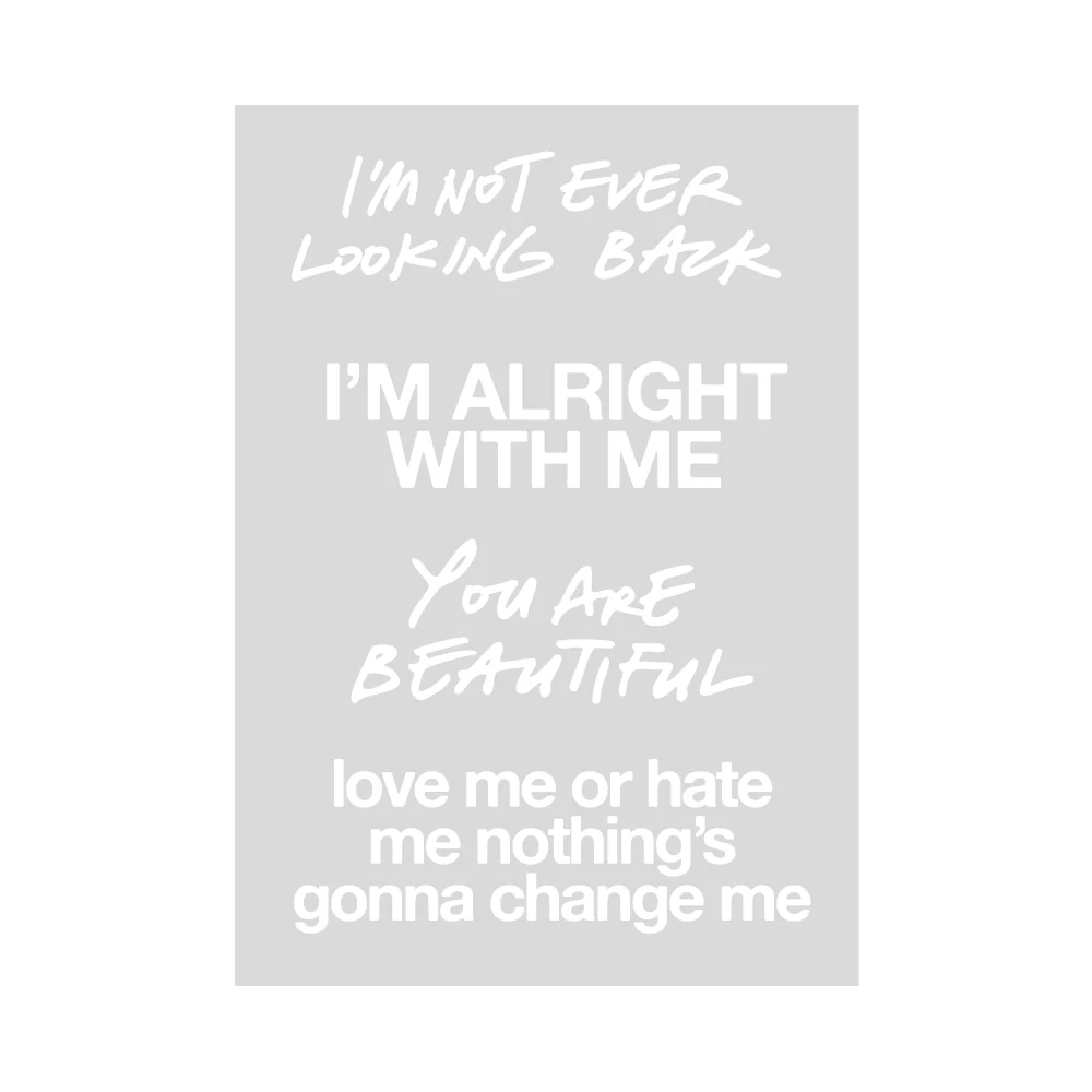 Lyric Decal Sheet