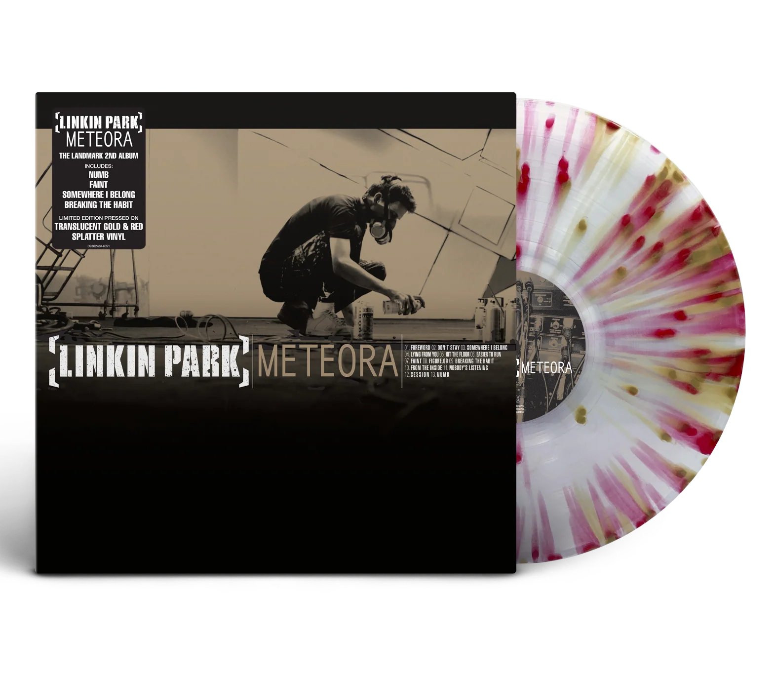 Meteora 1LP Translucent Gold And Red Splatter