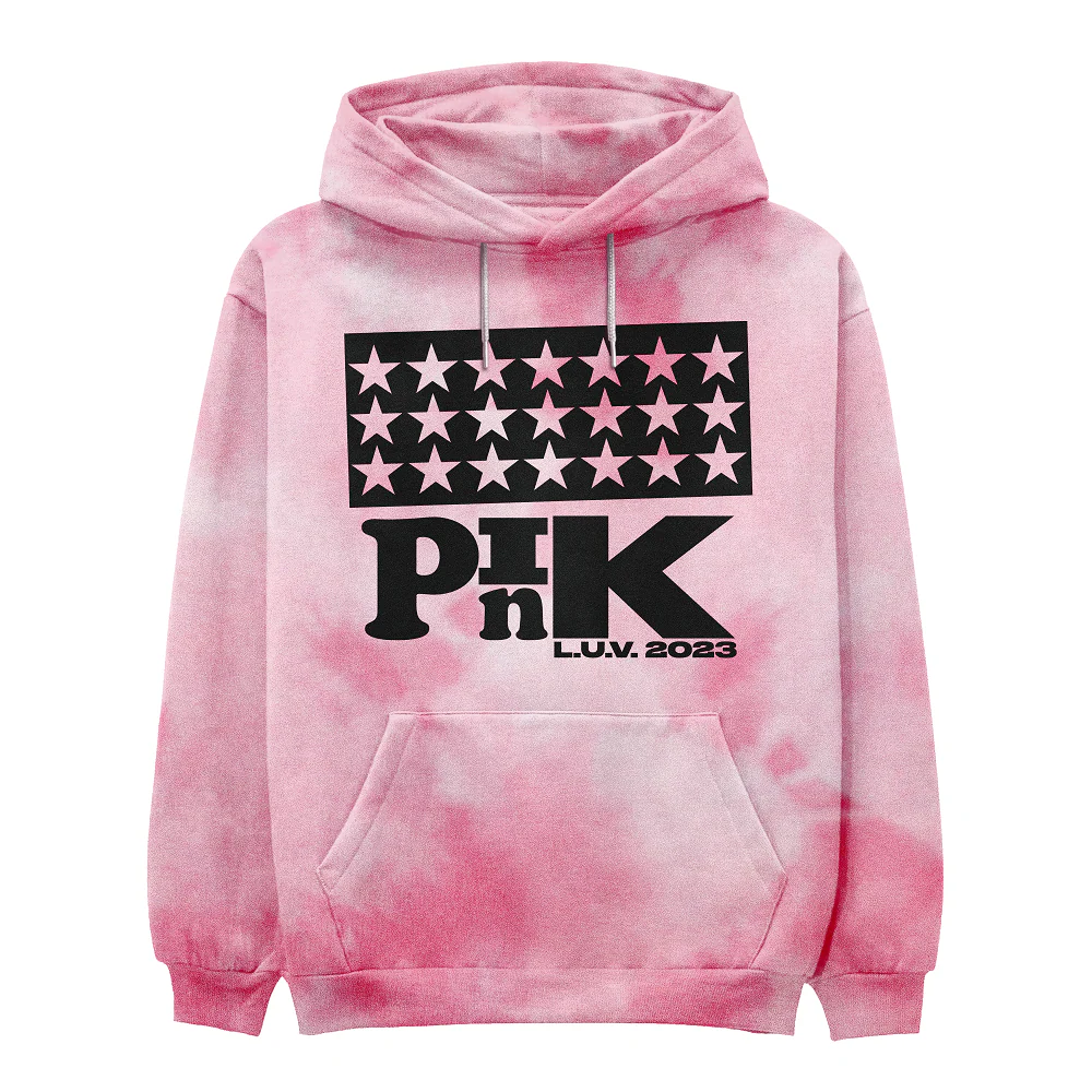 Pink LUV Tie Dye Hoodie