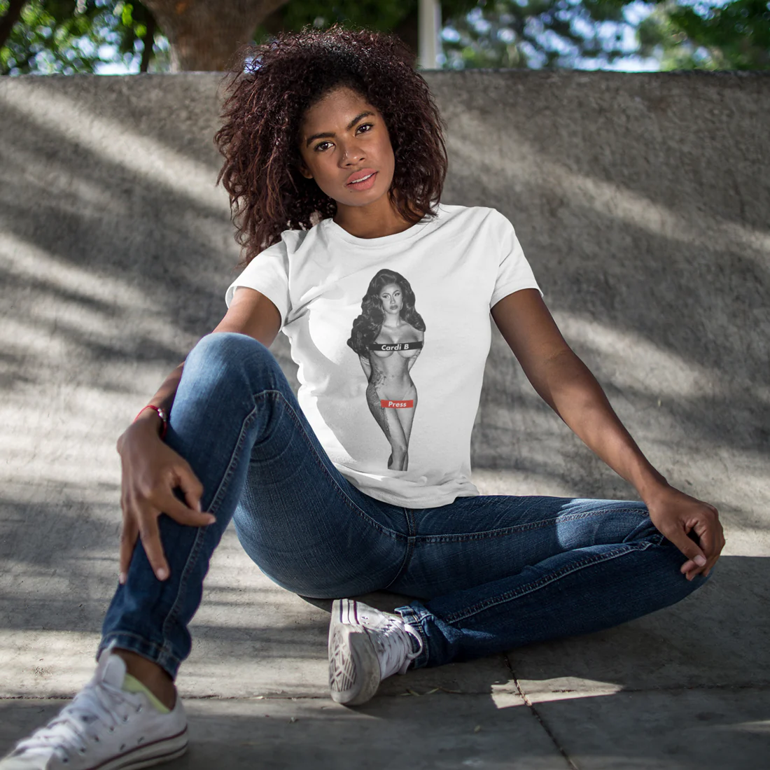 Press Text Box Cover Up T-Shirt