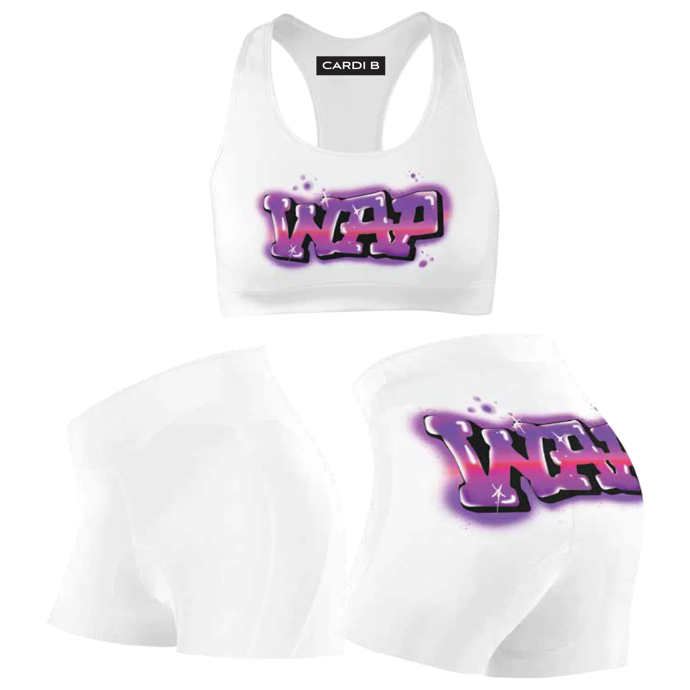 WAP Crop Biker Set (White)