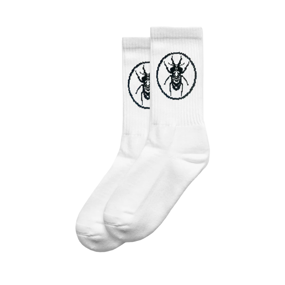 White Stag Beetle Socks